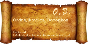 Ondrejkovics Domonkos névjegykártya